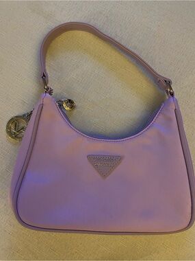 Valentino Orlandi Lilac Shoulder Bag with Silver Hardware
